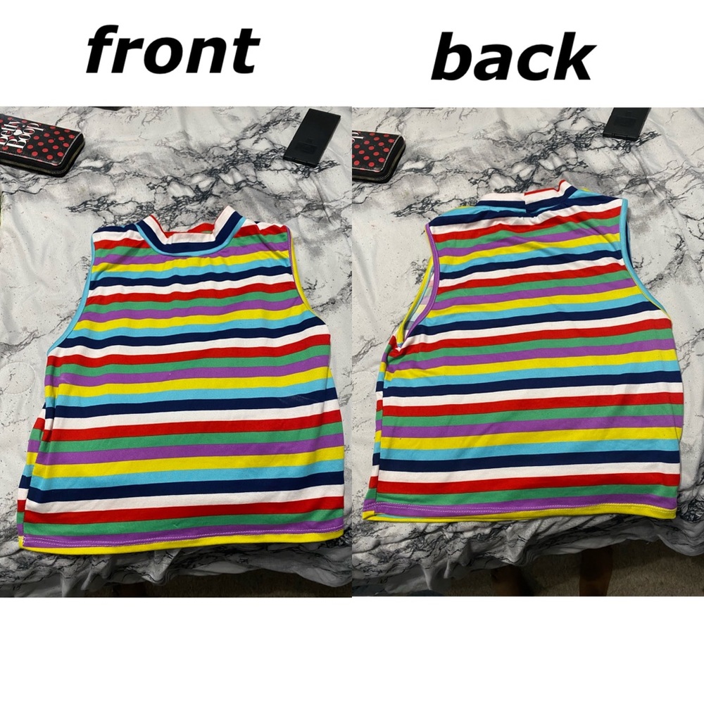 rainbow shirt.